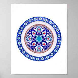 Poster Arte Oriental Turca em Azul