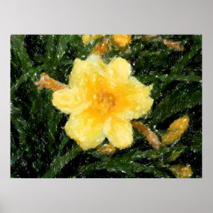 Poster arte original abstrato de Narciso Amarelo 