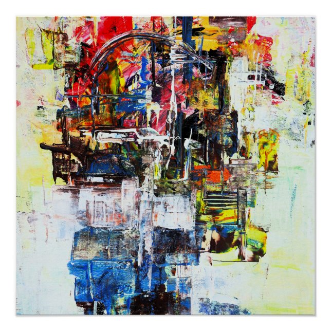 Póster Arte Original Colorida Abstrato (Frente)