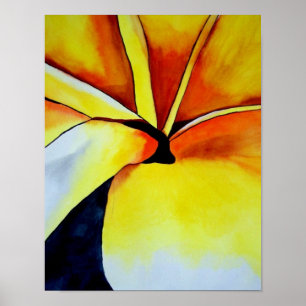 Poster Arte original da flor Amarelo Tropical