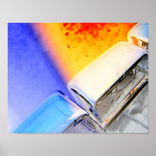 Póster Arte original: "geometria leve: gelo a fogo" (Frente)