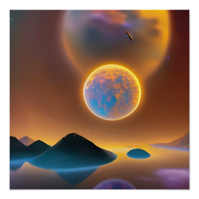 Póster Arte paisagística da lua (Frente)