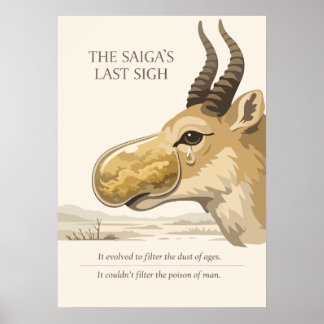 Poster Arte para a Conservação da Antílope Saiga