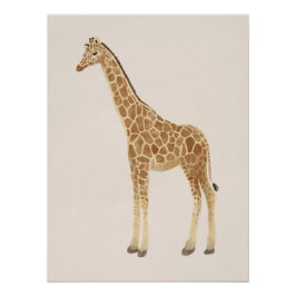 Póster Arte para Berçário de Girafa