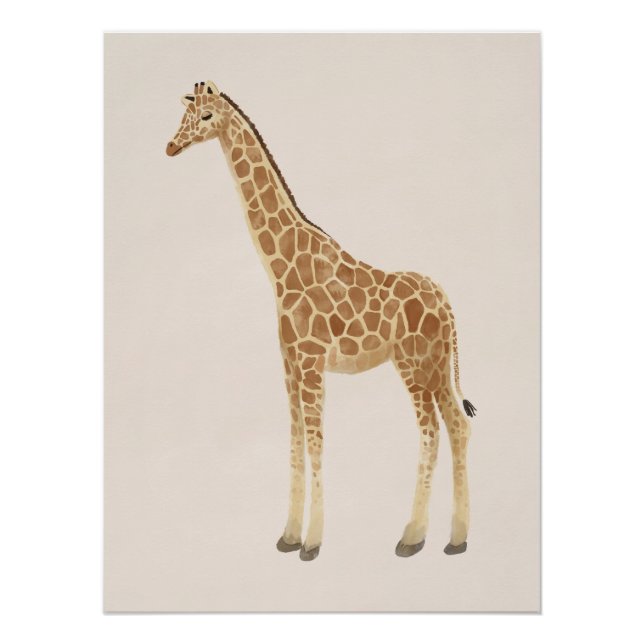 Póster Arte para Berçário de Girafa (Frente)