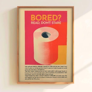 Poster Arte para Parede de Banheiro Estilo Retrô Impressõ