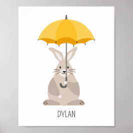 Poster Arte para parede de berçário com nome personalizad
