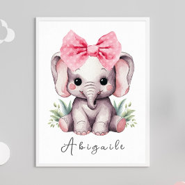 Poster Arte para Parede de Berçário de Elefante Bebê - Im