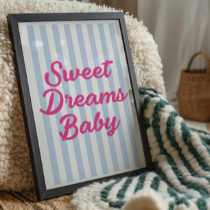 Poster Arte para Parede de Berçário Sonhos Doces Bebê