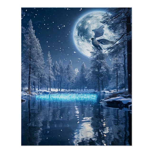 Póster Arte para Parede de Floresta Nevada | Cena Aconche (Frente)