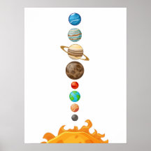Arte para Parede de Quarto Infantil do Sistema Sol