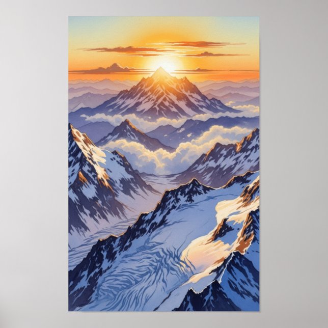 Poster Arte para parede. Icebergs (Frente)