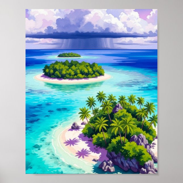 Poster Arte para parede. Ilhas pequenas (Frente)