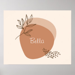 Poster Arte para parede minimalista rosa personalizada | 