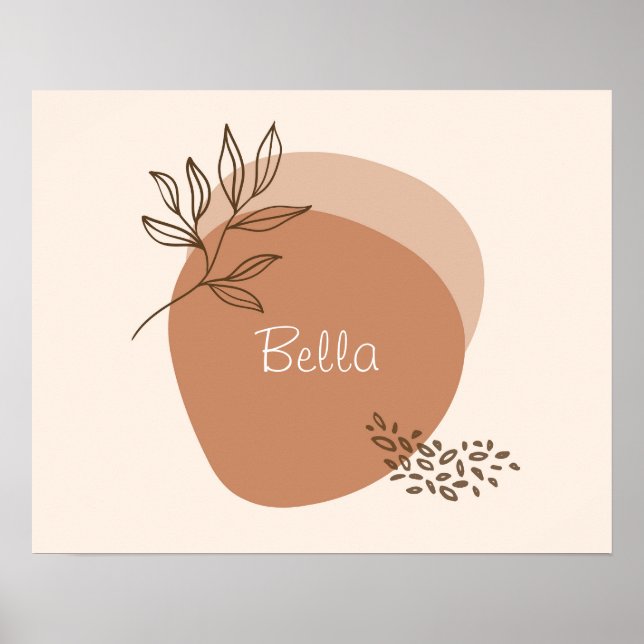 Poster Arte para parede minimalista rosa personalizada |  (Frente)