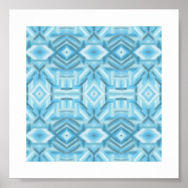 Poster Arte Pastel Macio Abstrato Azul Staccato (Frente)