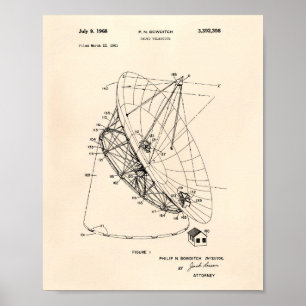 Poster Arte Peper velho da patente do telescópio de rád