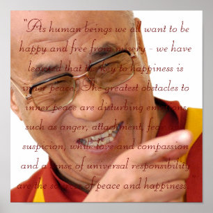 Póster Arte pequena HH Dalai Lama Quote2 das sementes