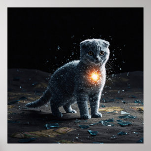 Poster Arte Perdido Coração Scottish Fold