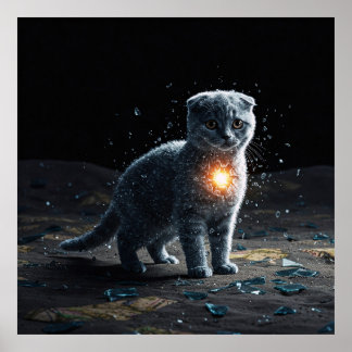 Poster Arte Perdido Coração Scottish Fold