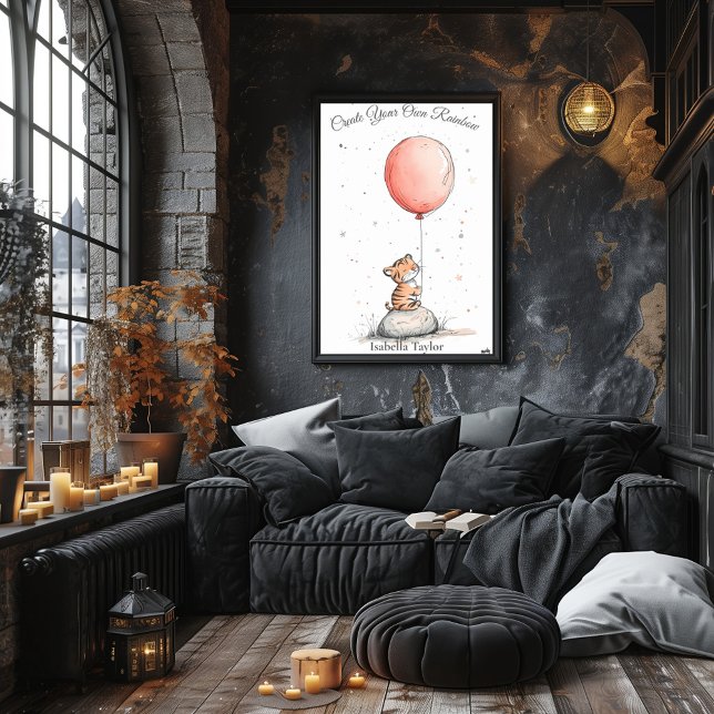 Póster Arte personalizada de artéria - Cubo Tiger e Balão (Criador carregado)