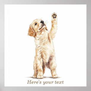 Poster Arte personalizada de berçário neutra de retriever