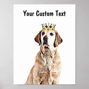 Poster Arte Personalizada de Cachorro na Parede - Golden