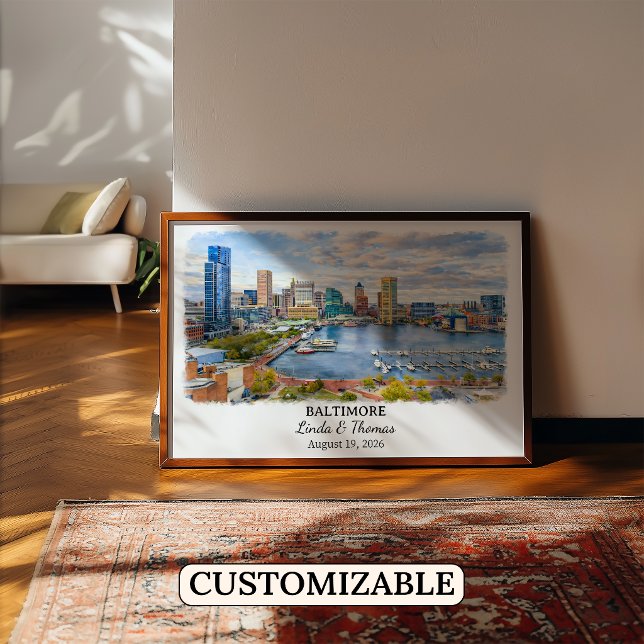 Poster Arte Personalizada de Parede de Baltimore, Cartaz  (Criador carregado)