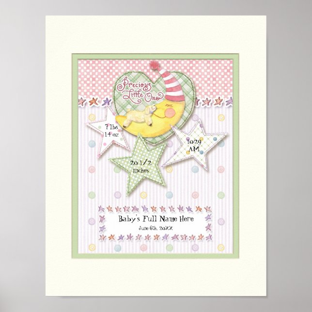 Póster Arte personalizada de parede de nomes de bebês par (Frente)