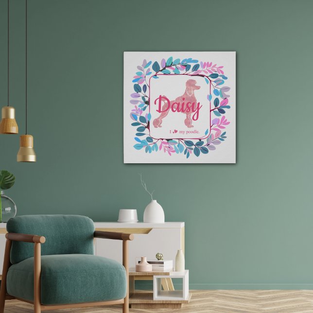 Póster Arte Personalizada de Poodle Rosa | Decoração de C (Criador carregado)