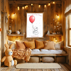 Póster Arte Personalizada para Berçário – Elefante em uma