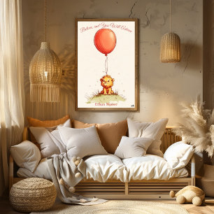 Póster Arte Personalizada para Berçário - Filhote de Leão
