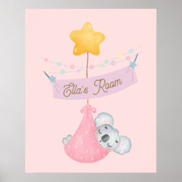 Poster Arte personalizada para parede de coala dormindo f