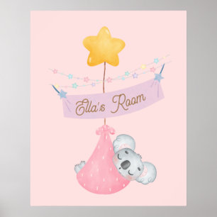 Poster Arte personalizada para parede de coala dormindo f