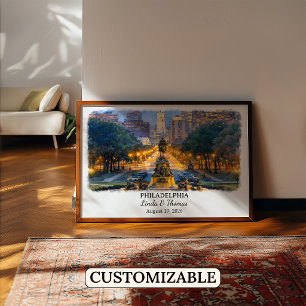 Poster Arte Personalizada para Parede de Filadélfia, Cart