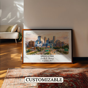 Poster Arte Personalizada para Parede de Minneapolis, Car