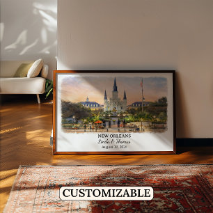 Poster Arte Personalizada para Parede de Nova Orleans, Ca