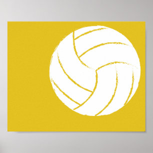 Póster Arte pintado mão moderna do voleibol - 1 de 6