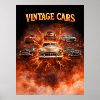 Poster Arte Pirata de Carros Antigos