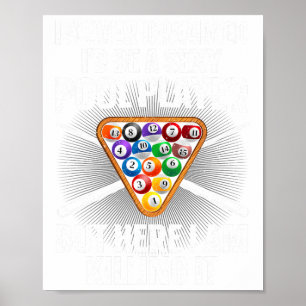 Poster Arte Piscina Engraçada Para Homens Mulheres Bilhar