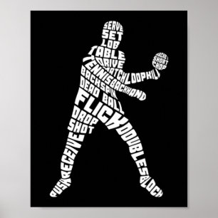 Poster Arte Pong Pong com mesa da Tipografia do Tênis