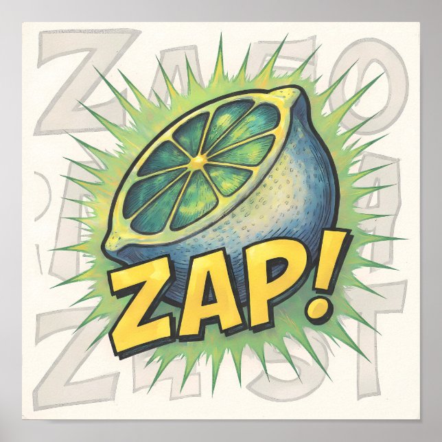 Poster Arte Pop Abstrata Dinâmica: Zapping Fragmentado (Frente)
