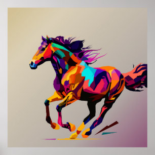 Poster Arte pop cavalo correndo