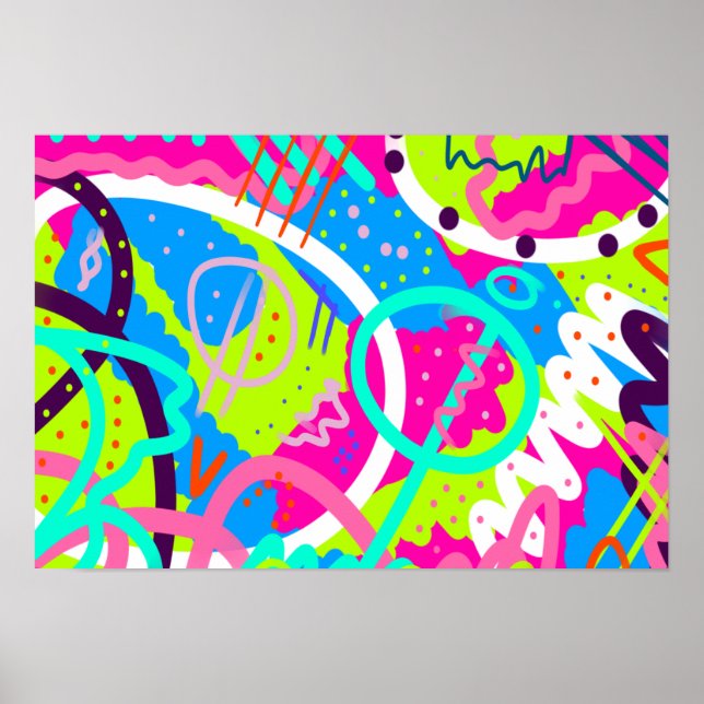 Poster Arte Pop Colorida Funky (Frente)