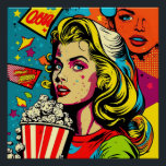 Póster Arte Pop Colorida Retro Popcorn Blona Arte<br><div class="desc">Arte Pop Colorida Retro Popcorn Blona Arte</div>