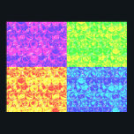 Póster Arte pop da bolha<br><div class="desc">padrão de enrolamento da bolha de pop art em cores arco-íris</div>