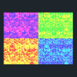Póster Arte pop da bolha<br><div class="desc">padrão de enrolamento da bolha de pop art em cores arco-íris</div>