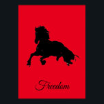 Poster Arte Pop de Cavalo Negro Vermelho Liberdade<br><div class="desc">Trabalhos de arte,  pinturas,  imagens e imagens digitais de cavalos selvagens</div>