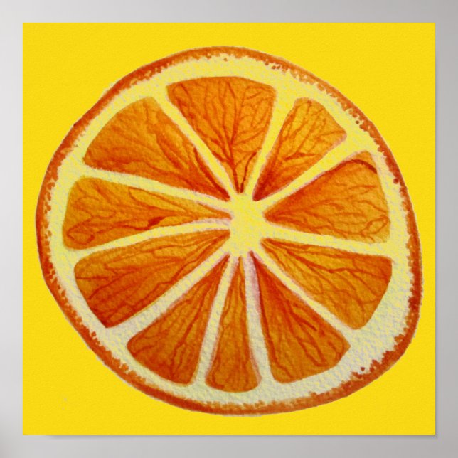 Poster Arte pop de citrinos fruta de laranja (Frente)