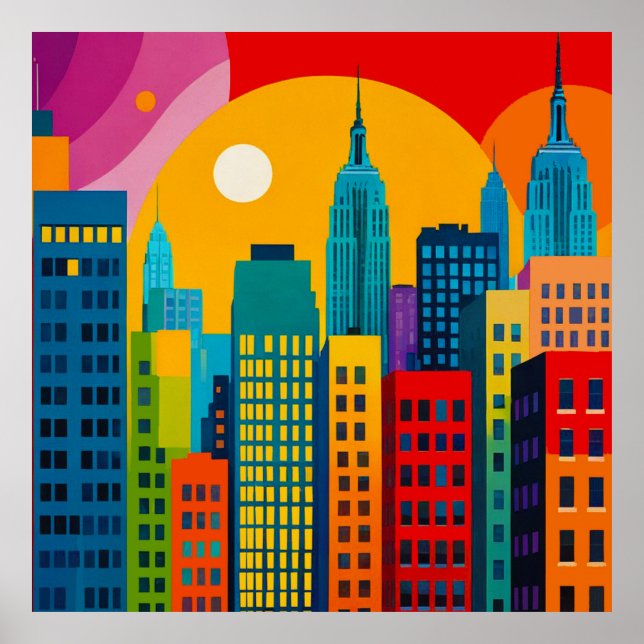 Poster Arte Pop de Nova York (Frente)